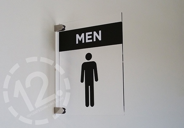 Custom restroom signs for the new building at Harpeth Christian Church in Franklin, TN. 12-Point SignWorks