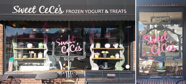 Previous window graphics for Sweet CeCe's Franklin. 12-Point SignWorks