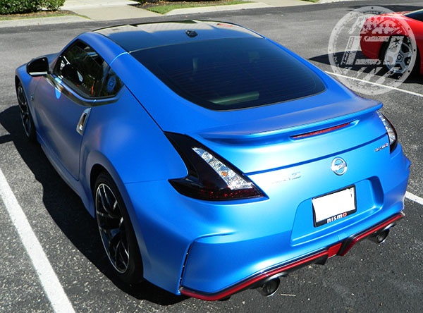 The back of the completed NISMO with a custom wrap. Limitless Auto Wraps - Franklin TN