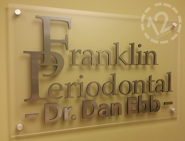 The installed dimensional logo sign for Franklin Periodontal. 12-Point SignWorks