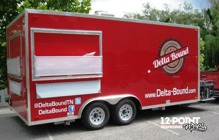 Delta Bound food trailer by 12-Point SignWorks