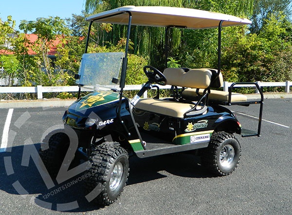 Completed E-Z-GO golf cart for the Robertson County Sheriff's Office. 12-Point SignWorks - Franklin, TN