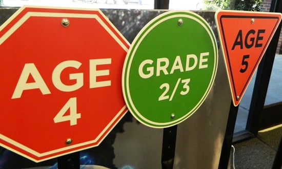 Traffic floor signs for children's classes. 12-Point SignWorks - Franklin, TN
