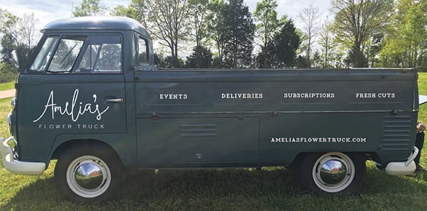 The mock up for the second truck for Amelia's Flower Shop in Nashville, TN. 12-Point SignWorks - Franklin, TN