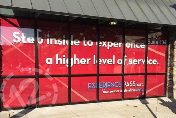 The window graphics installed at the Ascend Federal Credit Union location in Nashville. 12-Point SignWorks