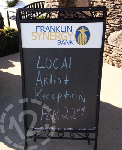 Ornamental A-frame signage with a chalk board insert for Franklin Synergy Bank in Westhaven. 12-Point SignWorks