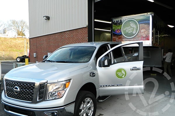 The Urban Green Lab's mobile lab leaving our shop. 12-Point SignWorks