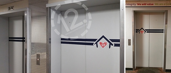 Environmental graphics for Loews Vanderbilt in Nashville, TN - elevators. 12-Point SignWorks