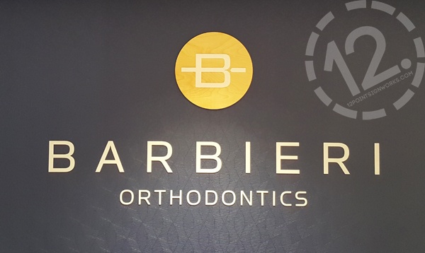 The completed sign installed in the Smyrna office for Barbieri Orthodontics. 12-Point SignWorks