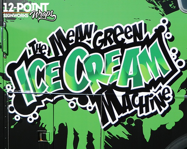 A glimpse at The Mean Green Ice Cream Machine image from our 12-Point SignWorks shop in Franklin, TN.