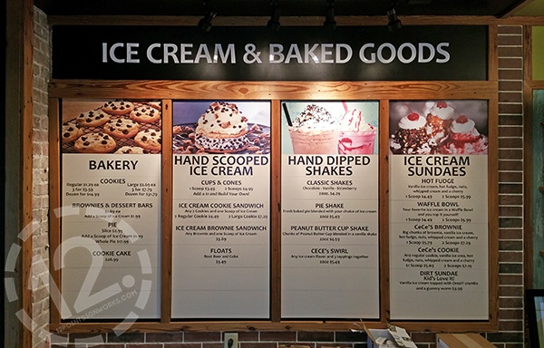 The new menu board for Sweet CeCe's Franklin, TN. 12-Point SignWorks