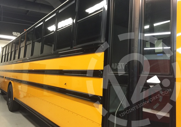 One of the BGCRC buses before the advertising wrap was installed by 12-Point SignWorks in Franklin, TN