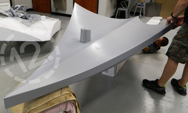 The plane with the brushed aluminum wrap. 12-Point SignWorks