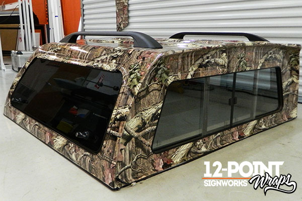 The completed truck topper on our shop floor. 12-Point SignWorks